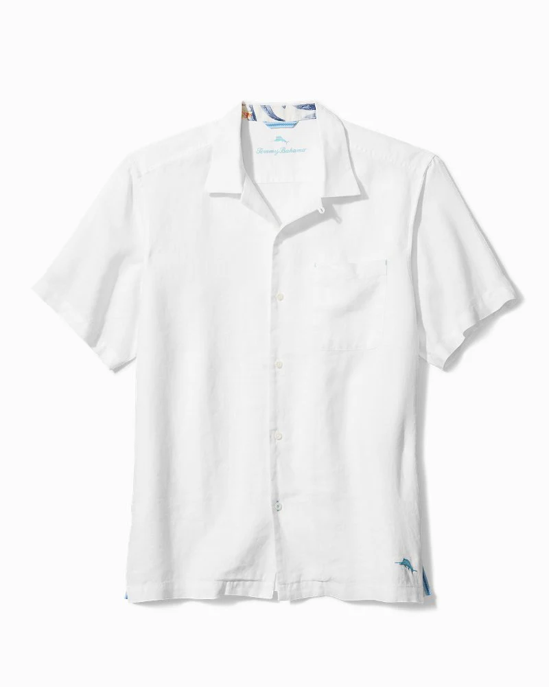 Big & Tall Sea Glass Linen Camp Shirt