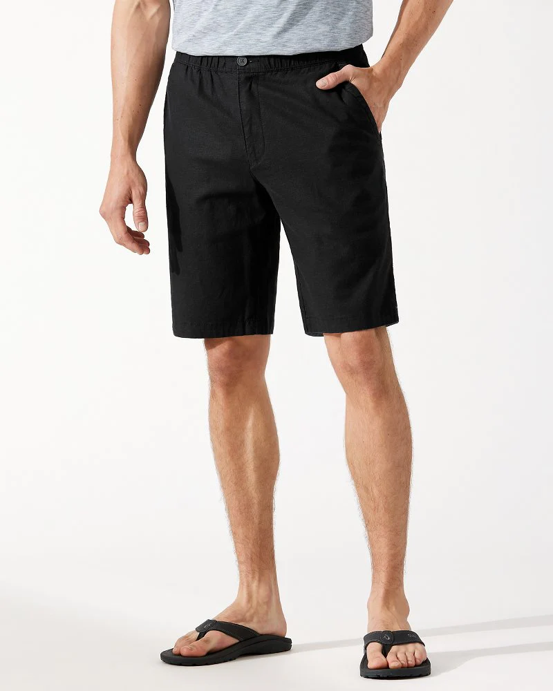 Big & Tall Linen in Paradise E-Waist Shorts