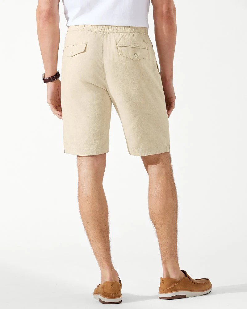 Big & Tall Linen in Paradise E-Waist Shorts - Image 2