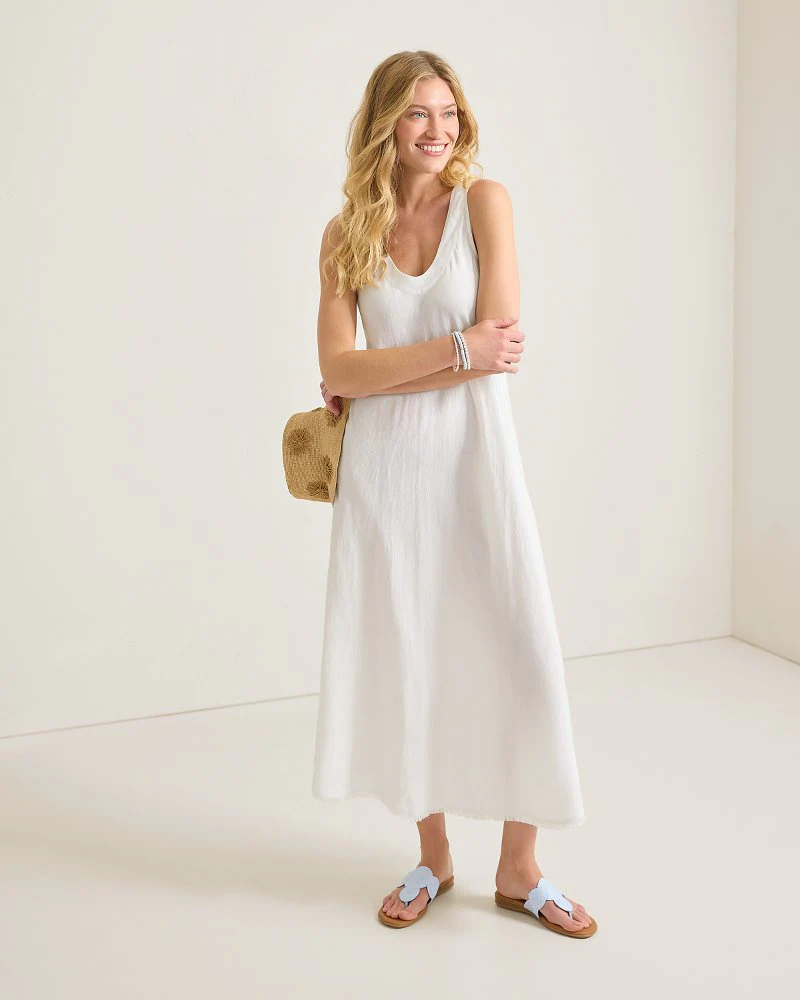 St. Lucia Linen-Blend Bias-Cut Coverup Dress - Image 2