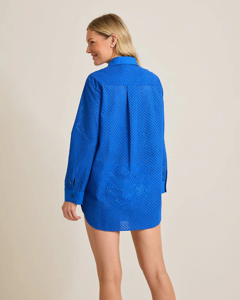 Eyelet Cove Boyfriend Beach Shirt - Image 3