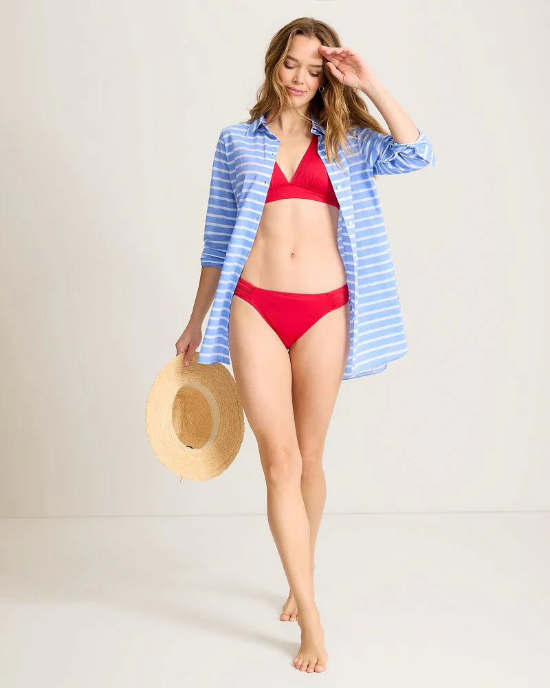 Catalina Cotton Stripe Boyfriend Beach Shirt