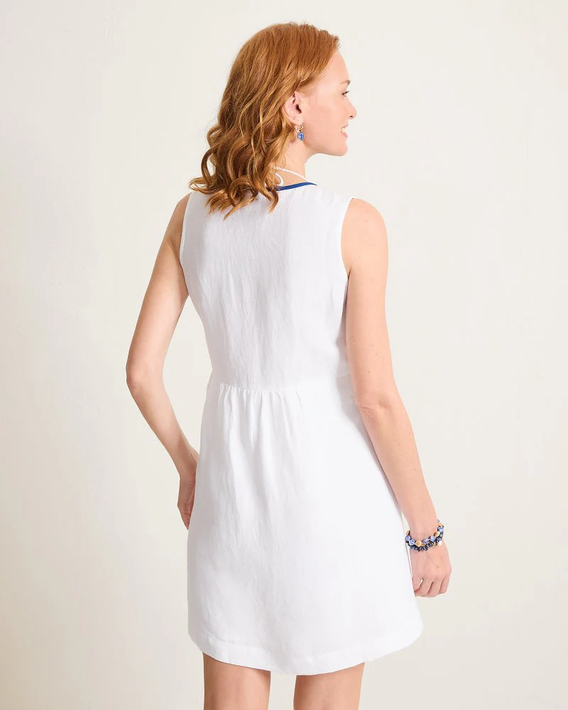 St. Lucia V-Neck Linen-Blend Coverup Dress - Image 3