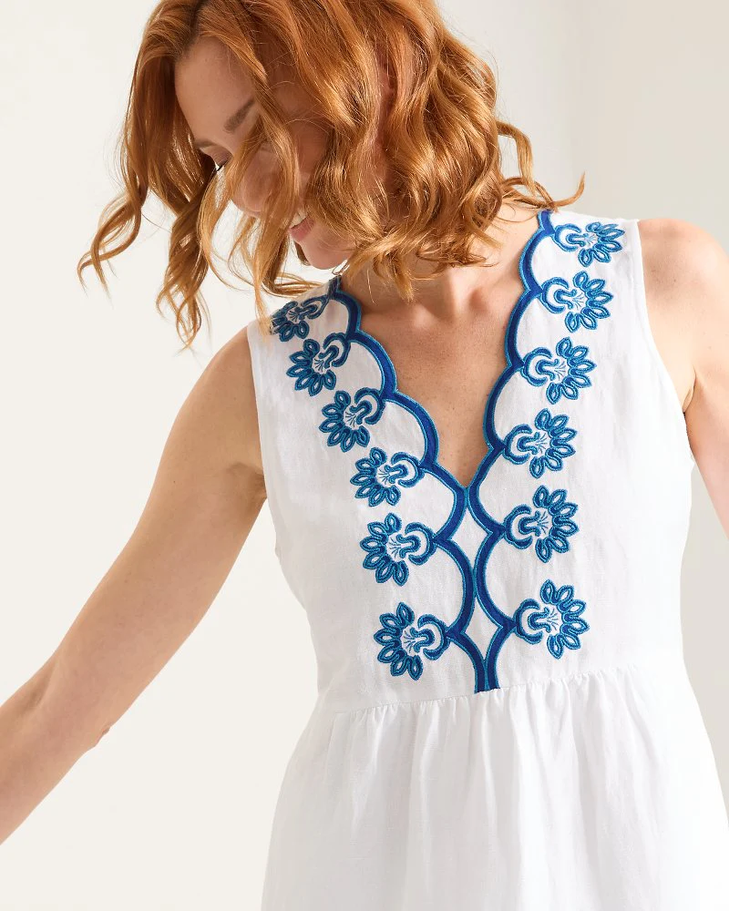 St. Lucia V-Neck Linen-Blend Coverup Dress - Image 5
