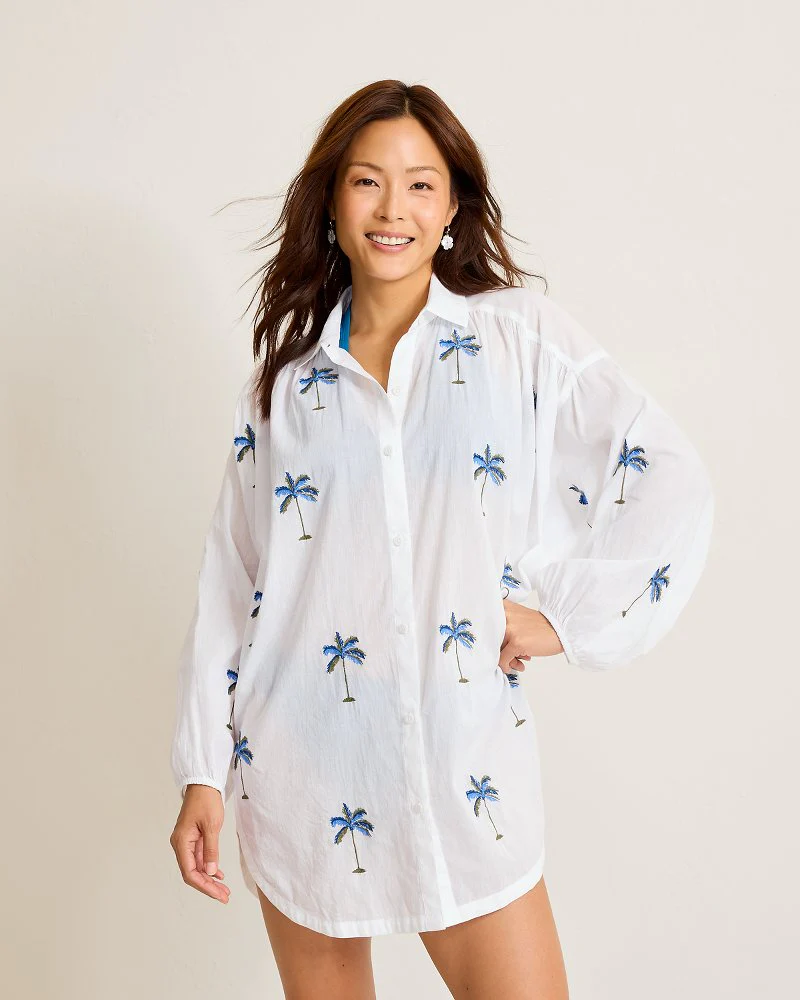 Catalina Coast Palm Boyfriend Beach Shirt - Image 2