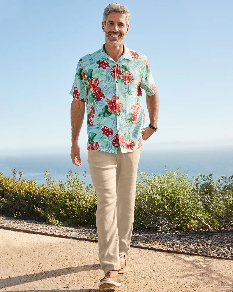 Beach Coast Linen-Blend Elastic-Waist Pants - Image 5
