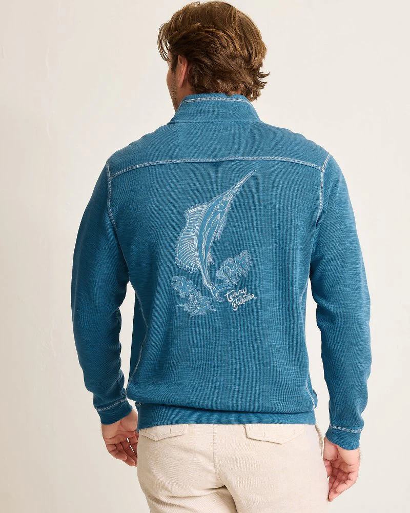 Tobago Bay Marlin Splash Half-Zip Sweatshirt - Image 4