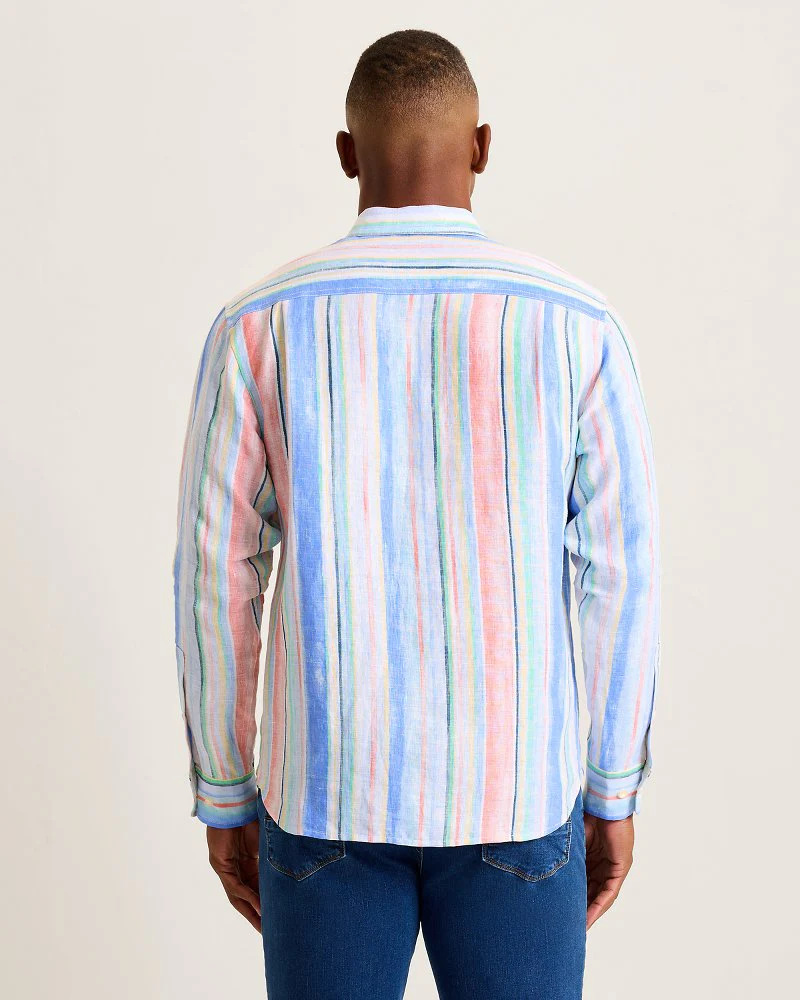 Paloma Stripe Long-Sleeve Linen Shirt - Image 4