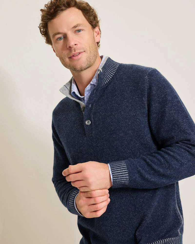 Soft Sands Cashmere Button-Mock Sweater - Image 4