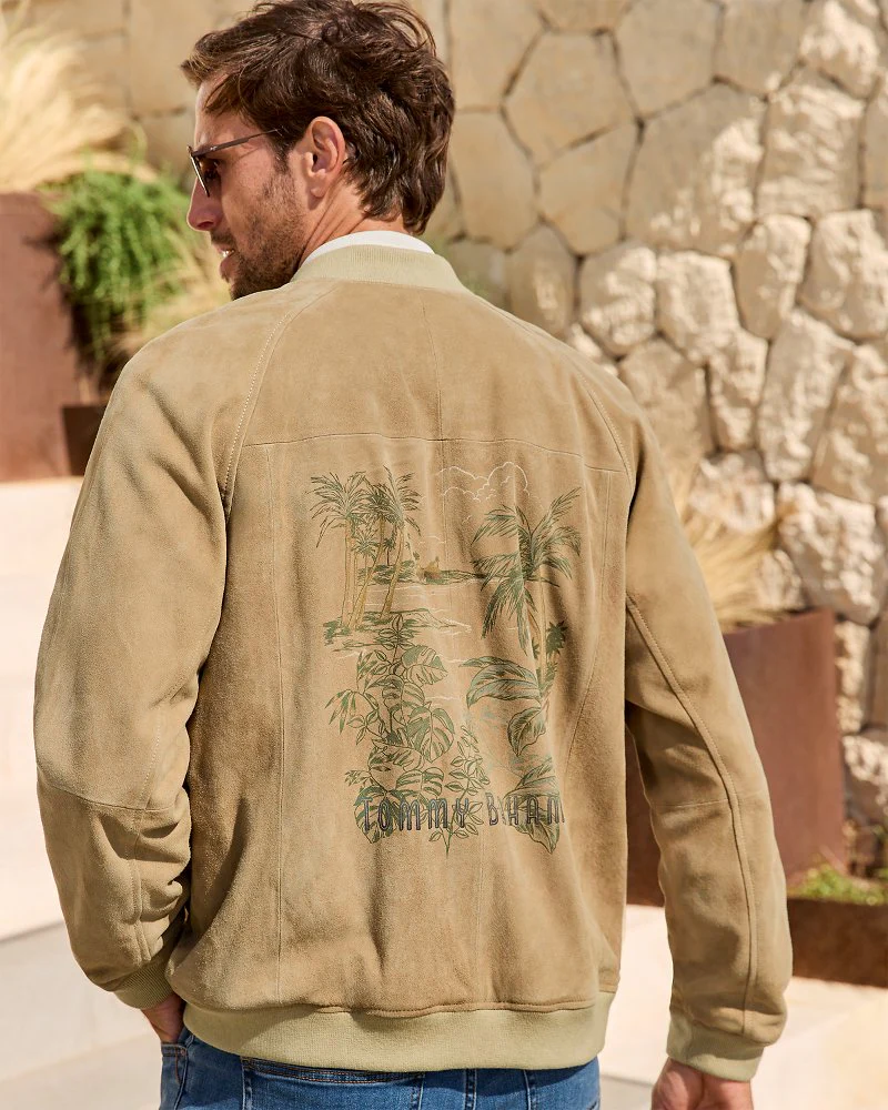 Collector's Series '24 Paradise Oasis Suede Bomber Jacket - Image 7