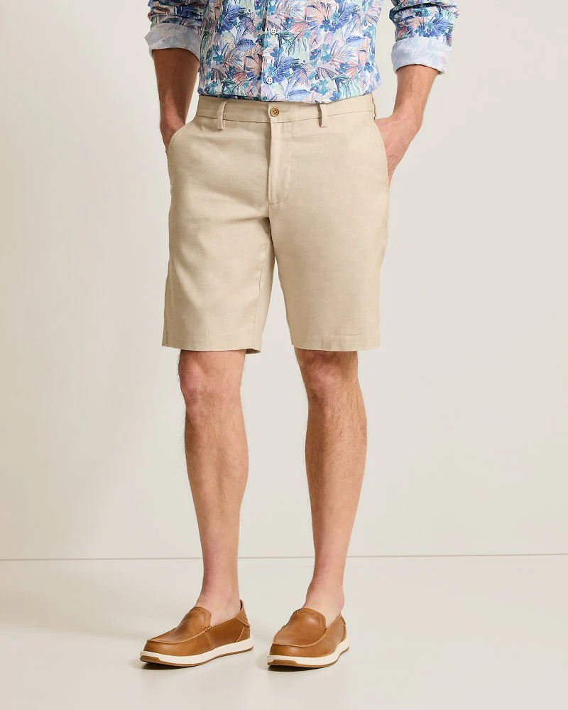 Latigo Beach Linen-Blend Flat-Front 10-Inch Shorts