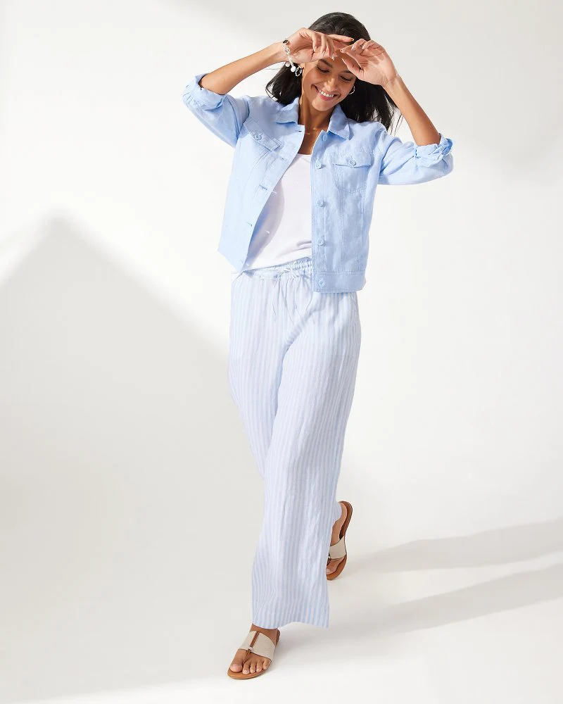Cabana Stripe Two Palms High-Rise Linen Easy Pants