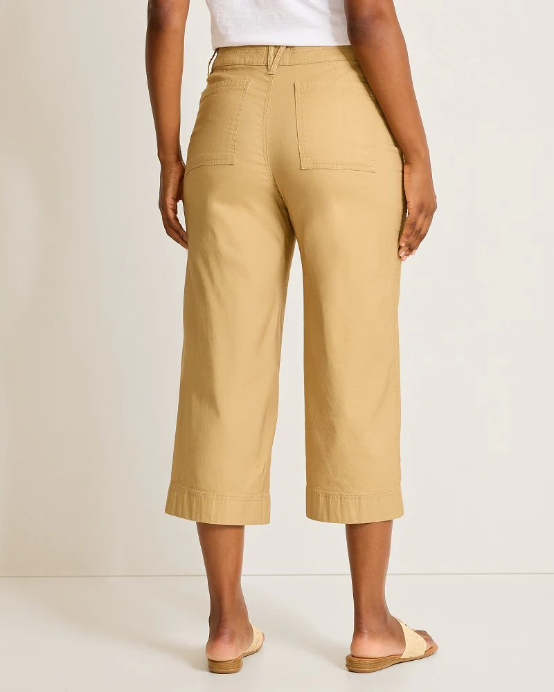 Seaside Breeze Cropped Stretch-Linen Pants - Image 3