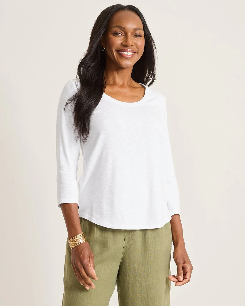 Ashby Isles Scoop-Neck 3/4-Sleeve T-Shirt - Image 2