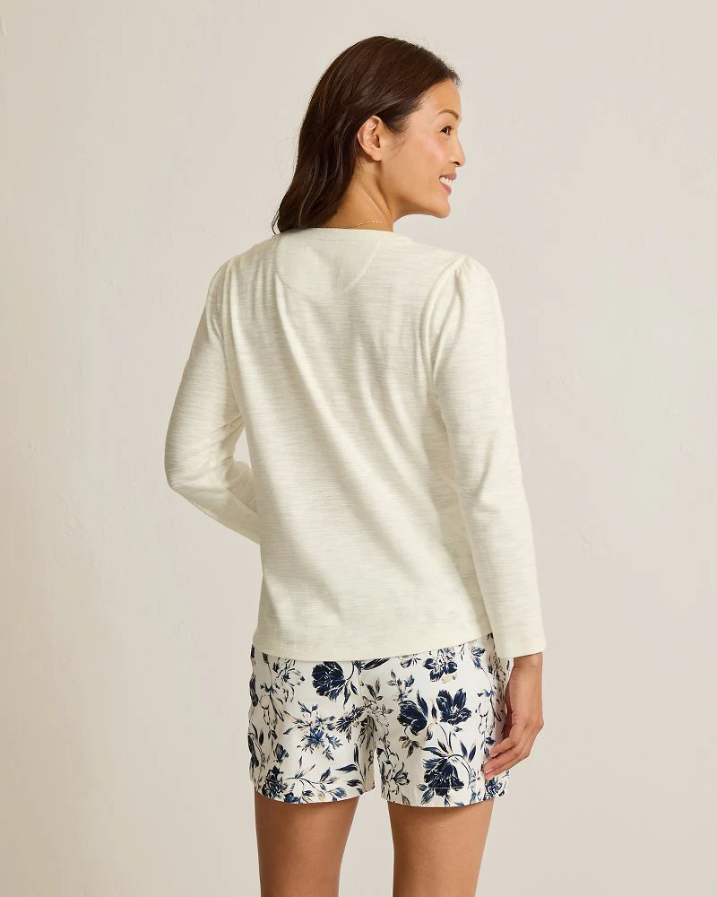 Ashby Isles Puff-Sleeve Henley Top - Image 3