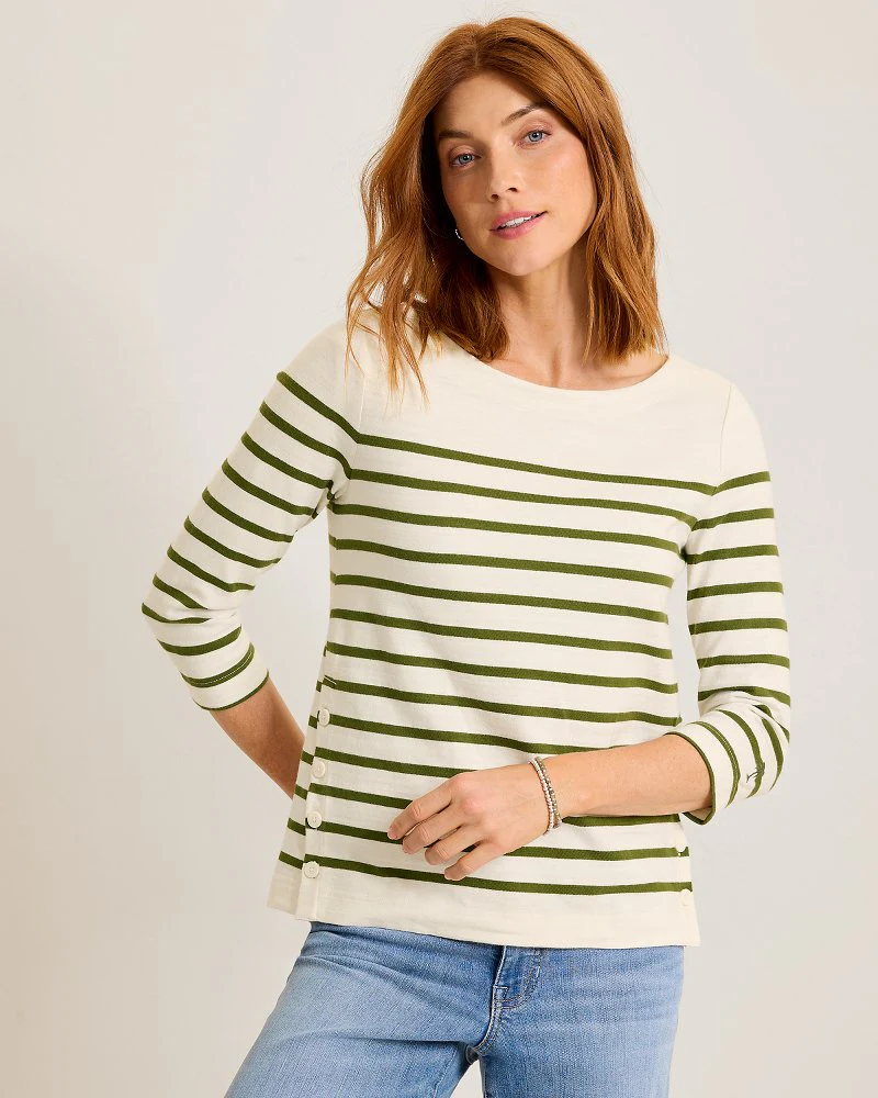 Bahama Bliss Stripe 3/4-Sleeve Top - Image 2