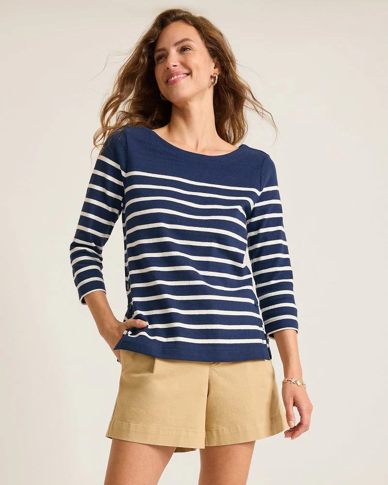 Bahama Bliss Stripe 3/4-Sleeve Top - Image 2