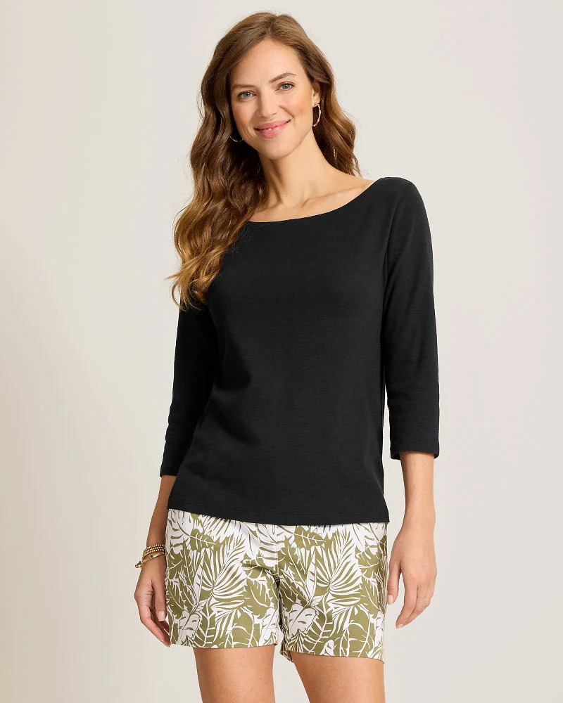 Ashby Isles Bateau-Neck 3/4-Sleeve T-Shirt - Image 2