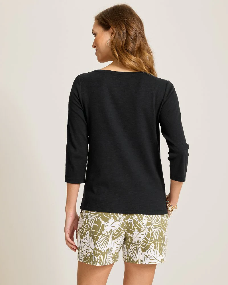 Ashby Isles Bateau-Neck 3/4-Sleeve T-Shirt - Image 3