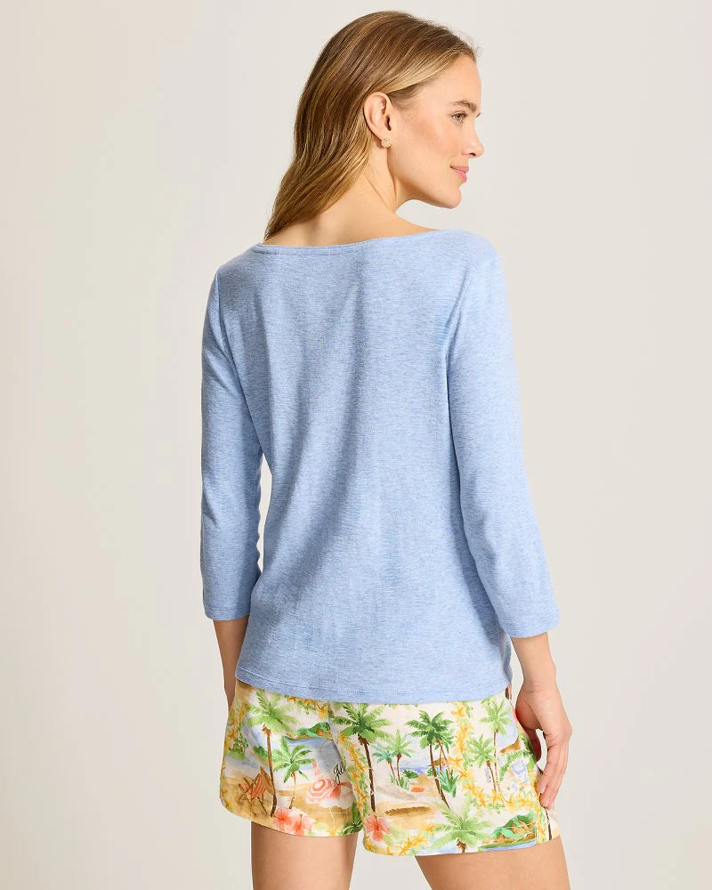 Ashby Isles Bateau-Neck 3/4-Sleeve T-Shirt - Image 3