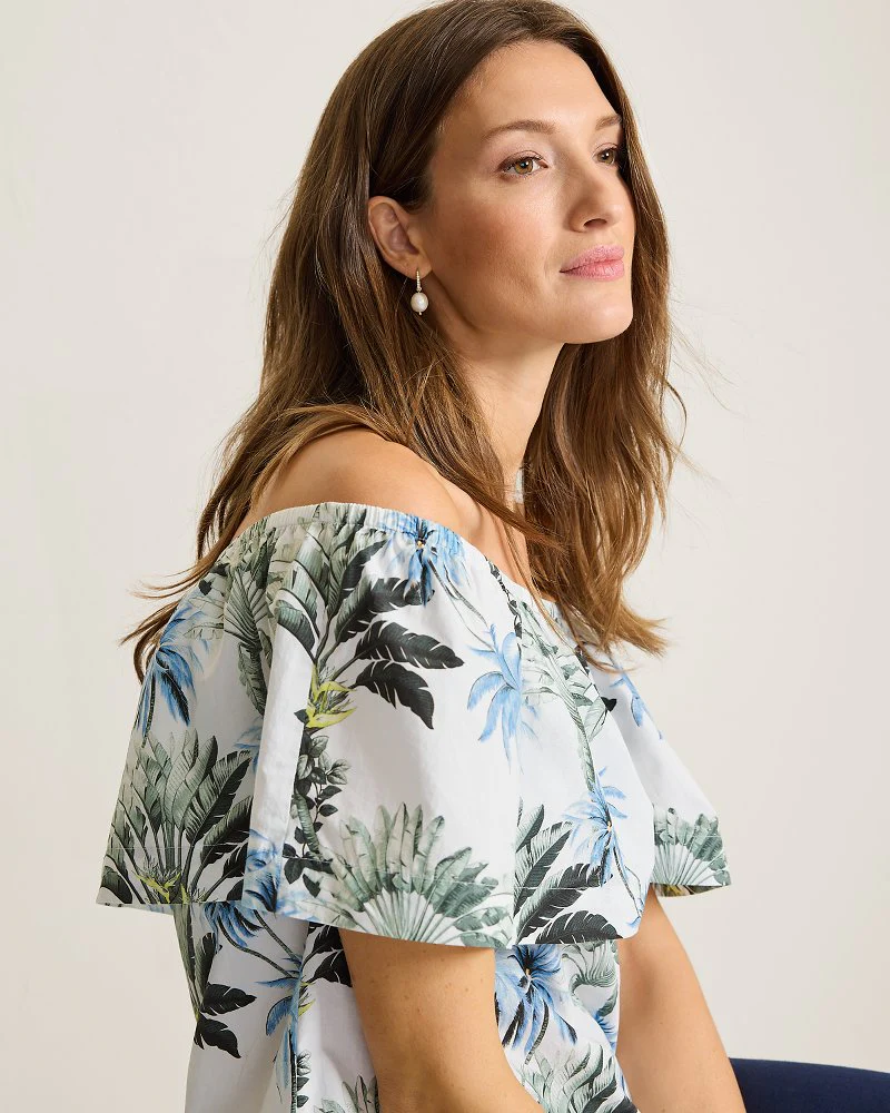 Palisade Palms Off-the-Shoulder Poplin Top - Image 4