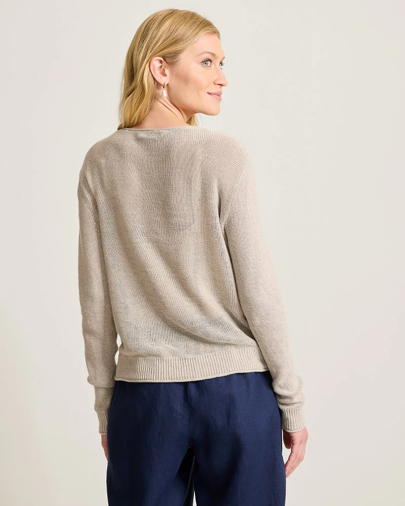 Cedar Linen LS V-Neck - Image 3