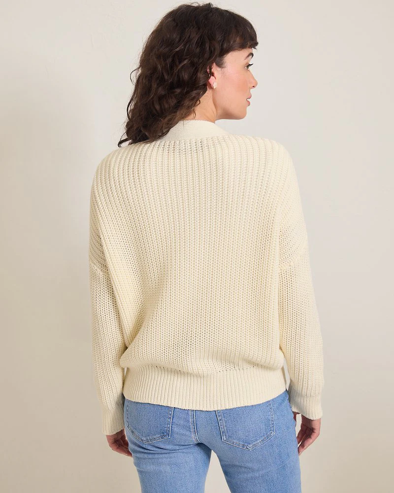 Zoe Cotton Shaker-Stitch Cardigan - Image 3