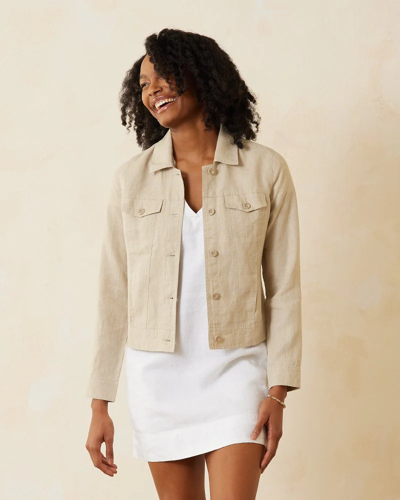 Two Palms Clean-Edge Linen Jacket - Image 2