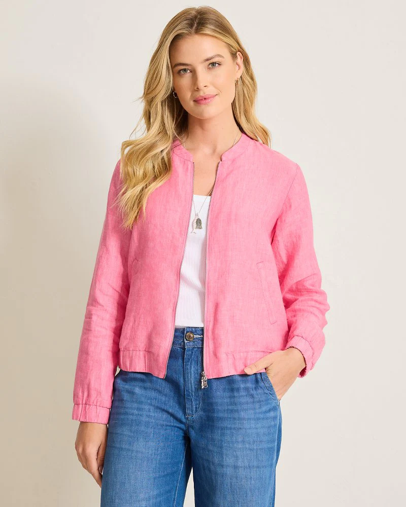 Two Palms Linen Bomber Jacket