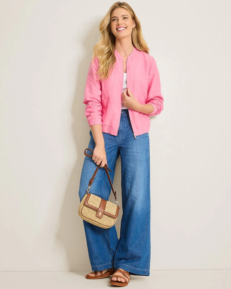 Two Palms Linen Bomber Jacket - Image 2
