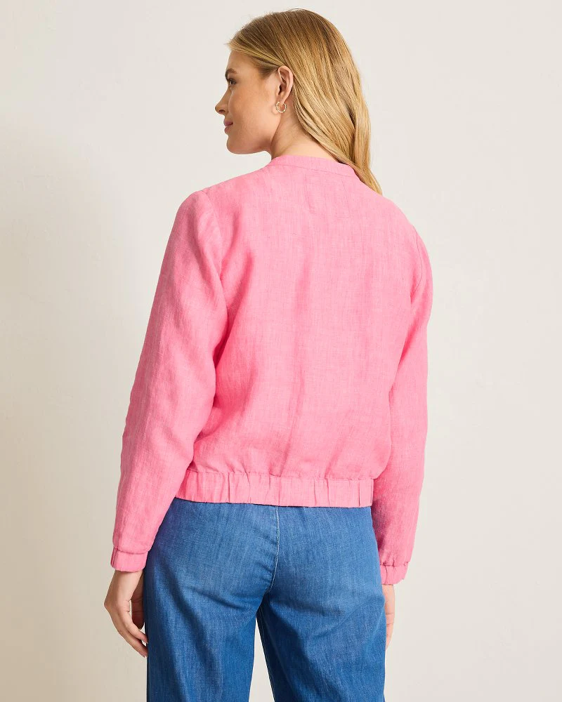 Two Palms Linen Bomber Jacket - Image 3