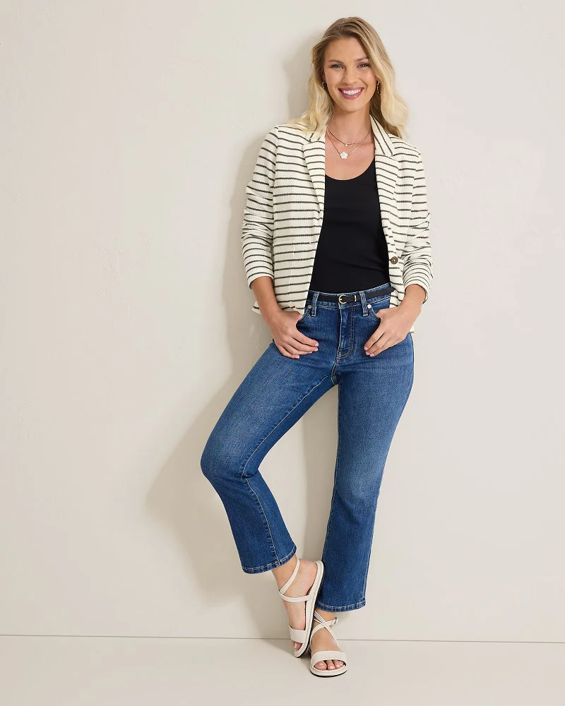 Knit Piqué Stripe Blazer - Image 2
