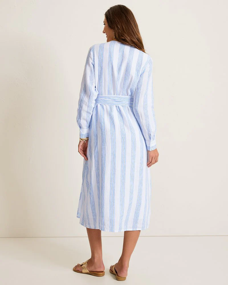 Coastalina Linen Bayside Isle Wrap Dress - Image 3
