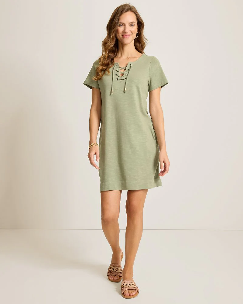 Sunset Harbor Lace-up Short Sleeve Dress - Image 2