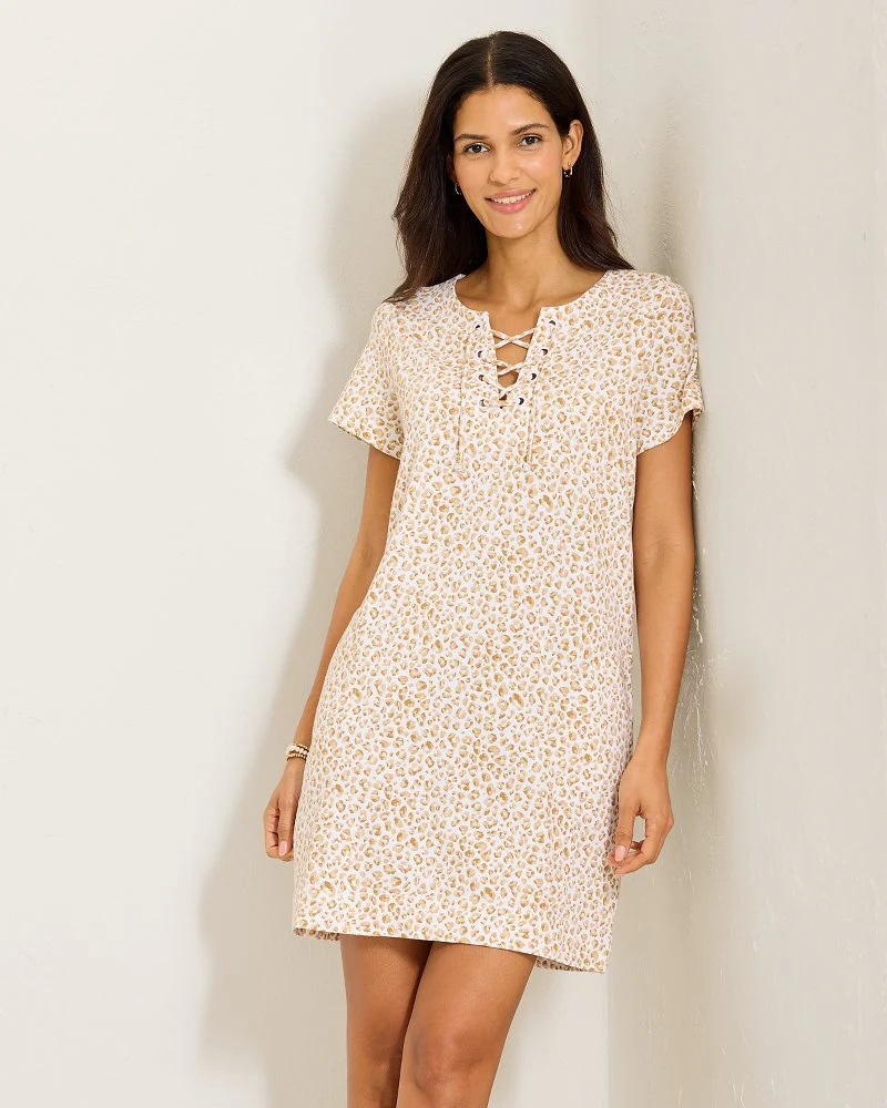 Sunset Harbor Lux Leo Lace-up Dress