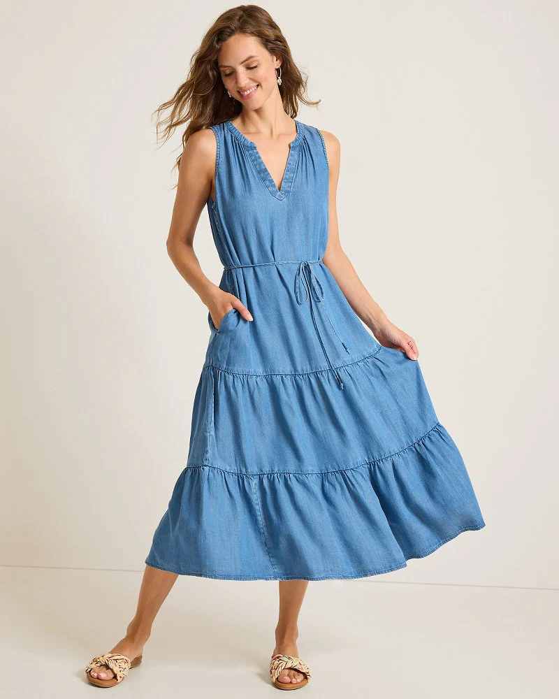Chambray O'Lei Linen-Blend Sundress - Image 2