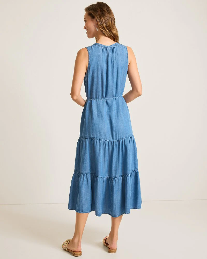 Chambray O'Lei Linen-Blend Sundress - Image 3