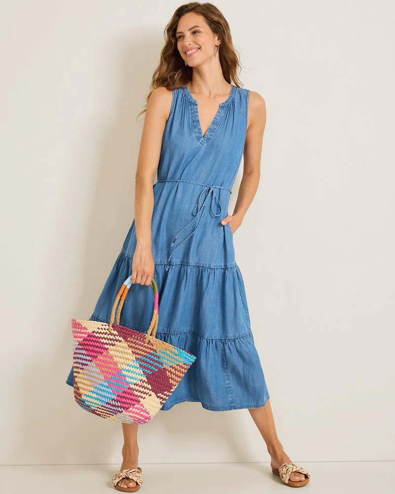 Chambray O'Lei Linen-Blend Sundress - Image 5