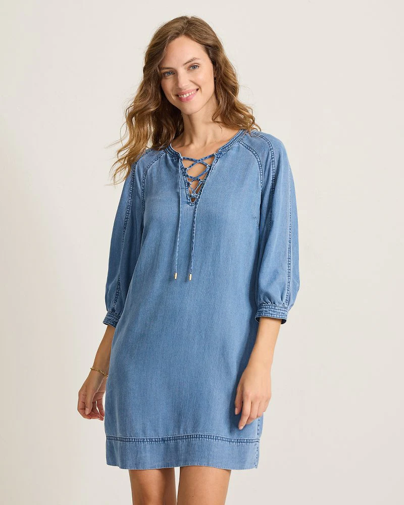 Chambray O'Lei Lace-up Dress