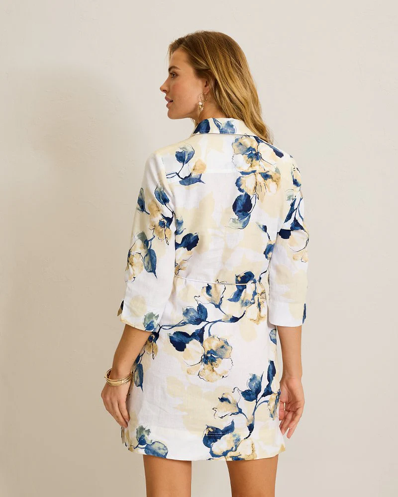Two Palms Beleza Blossom Linen Shift Dress - Image 3