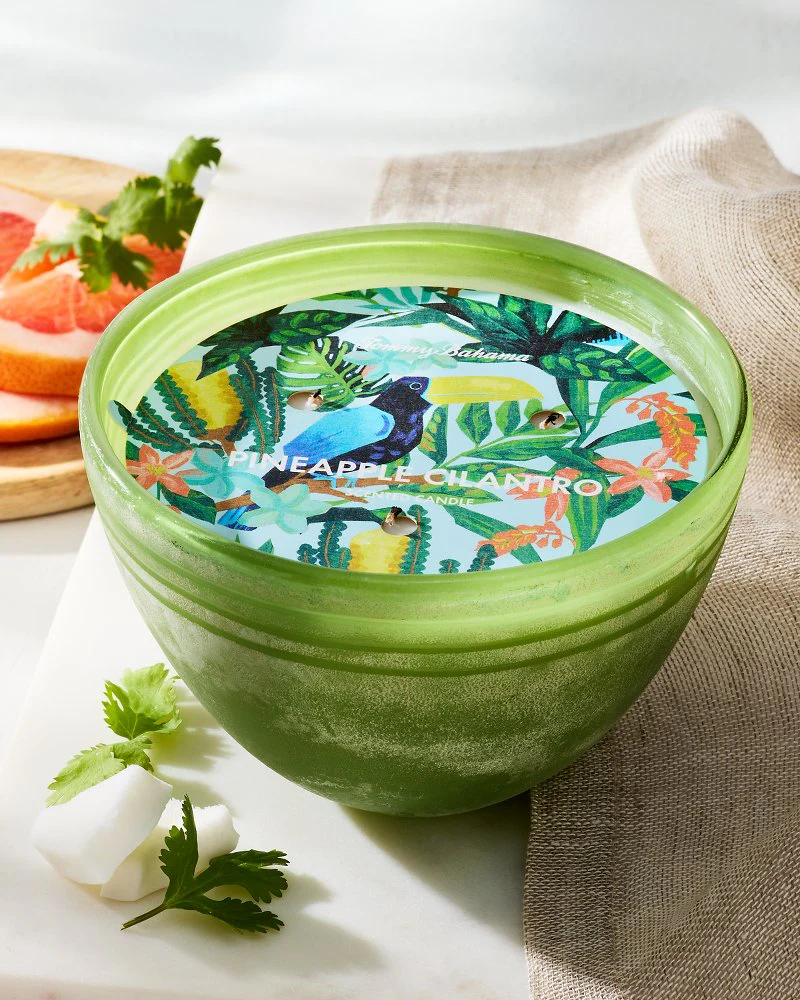 Pineapple Cilantro 19-oz. Beach Glass Candle - Image 2