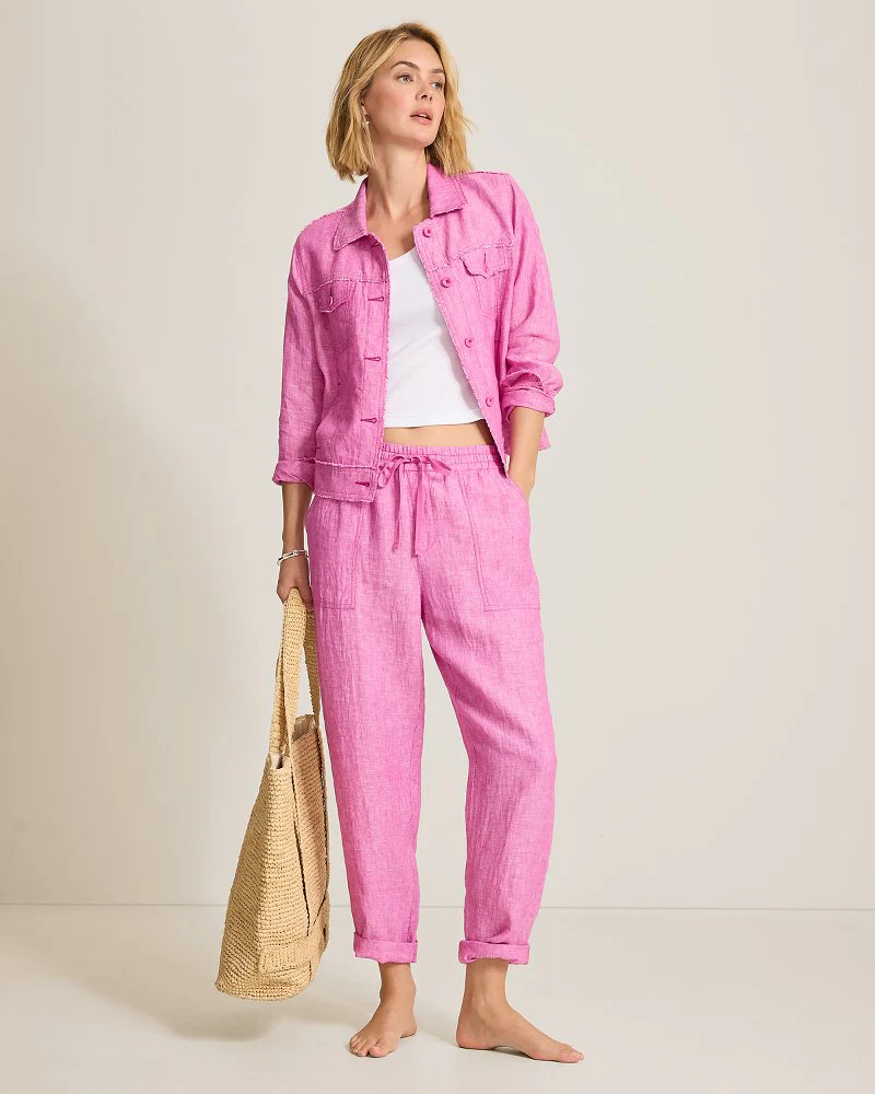 Two Palms Linen Raw-Edge Jacket - Image 5